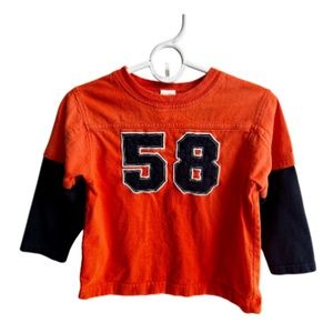 Boys Gymboree Long Sleeve Shirt. Size 3 Toddler. Orange and Navy Blue.